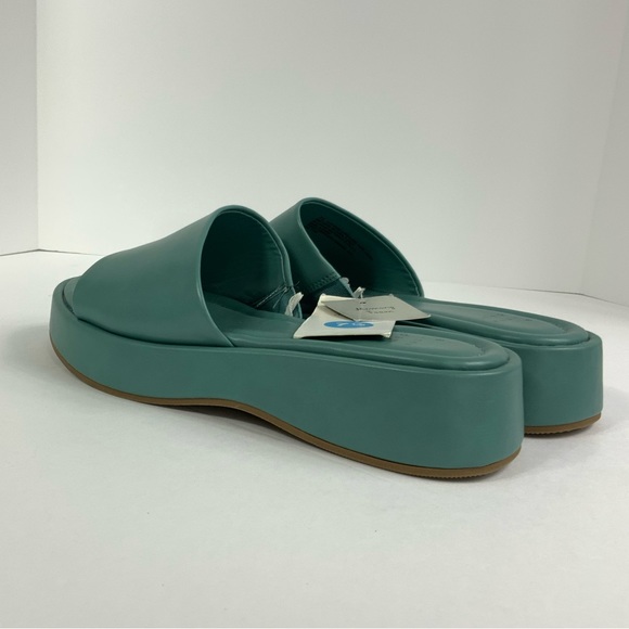 A New Day Women Platform Wedge Sandals Size 7.5 Slip On Green Slide - Picture 11 of 12